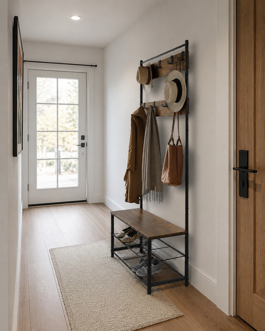 Bespoke Reclaimed Wood Shoe Rack & Coat Stand