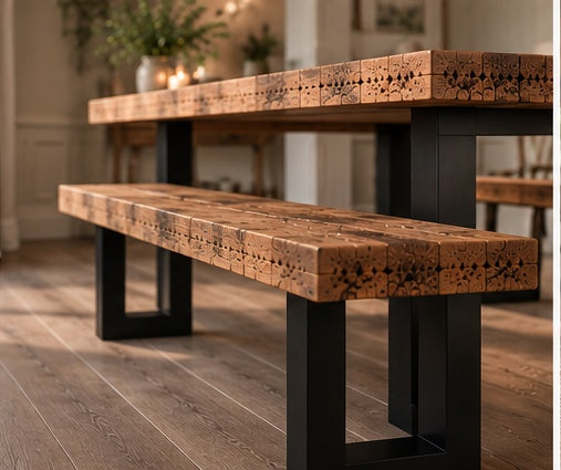 Reclaimed Wood Open Leg Dining Table