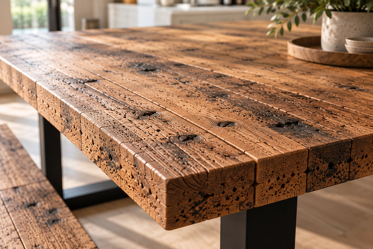 Reclaimed Wood Open Leg Dining Table