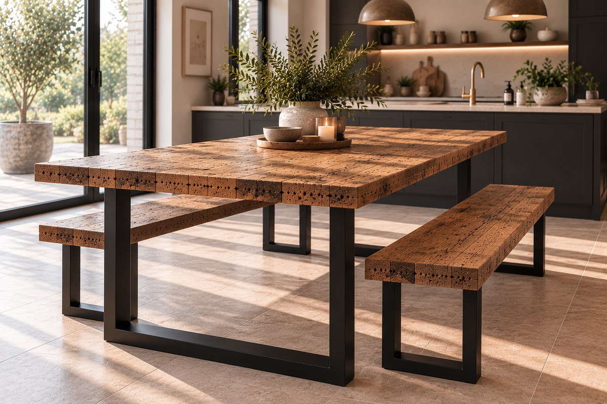 Reclaimed Wood Open Leg Dining Table