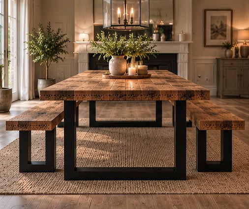 Reclaimed Wood Open Leg Dining Table