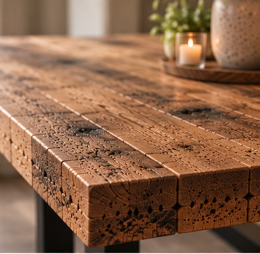Reclaimed Wood Spider Base Dining Table