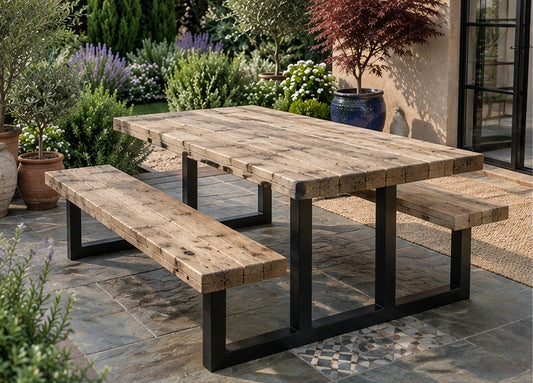 Handmade Wooden Outdoor Picnic Table