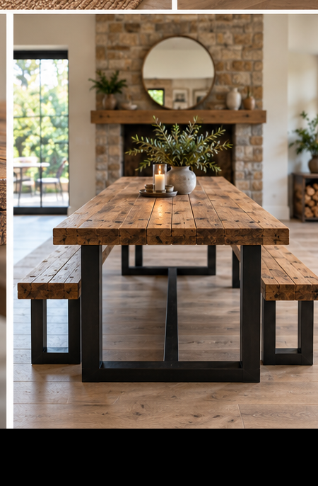 Reclaimed Wood Square Leg Dining Table