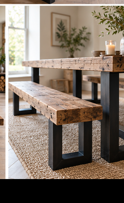 Reclaimed Wood Square Leg Dining Table